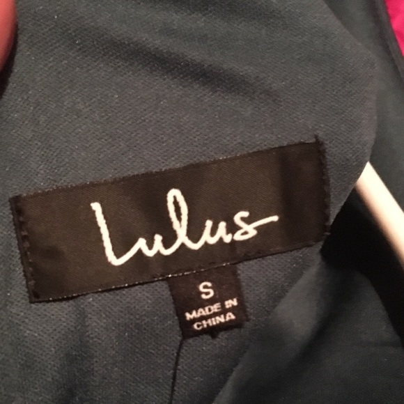 Lulus dark blue Sequin dress w/flounce sleeves NWT - Picture 7 of 7